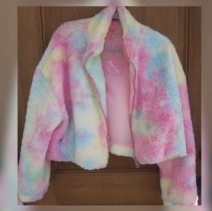💋NEW 💎Multicolor Fleece Cropped Jacket💋